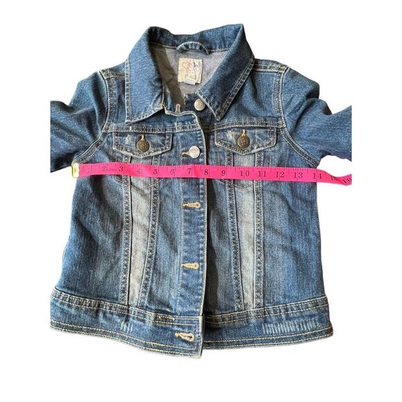 The Children's Place Girls Distressed Faded Stretch Jean Jacket Blue Size M/M - Picture 7 of 10